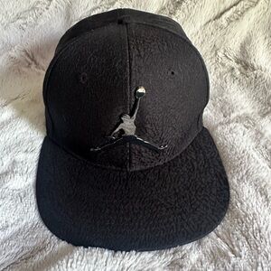 Jumpman Michael Jordan Basketball Hat Cap Snap Back Youth One Size Black logo